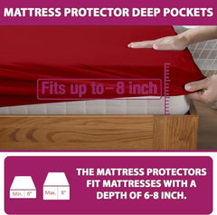 Trance Home Linen Premium 220 GSM+ 72"x36" Single Bed Size Cotton Terry Waterproof Mattress Protector | Elasticated Fitted Non-Toxic Bed Protector | Single Bed Mattresses Cover 72x36 inch, Brown