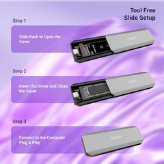 Zebronics 2.5" SSD/HDD Enclosure, Max. 4TB Storage, Upto 5Gbps Transfer Speed, Tool-Free Slide Design, USB to Micro B Connector, Windows, Mac, Linux Support, Transparent Case (CSH101)