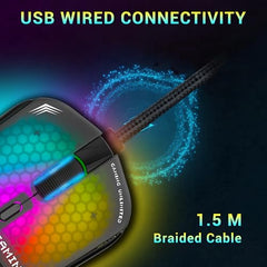 Ant Esports Virtus100 Wired RGB Gaming Mouse | Light Weight |6D Durable Buttons | High Performance Up to 12800 DPI 1000Hz Polling Rate | AI Sensor | 20M Click | Software Support Esports Mouse_ White