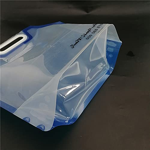 Syga 10 Liters Portable Collapsible Water Storage Tank Water Container Water Carrier Lifting Bag Camping Hiking Survival Kit Tool, Plastic- Blue Transparent