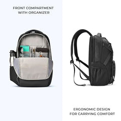 Gear Aspire 3 19"/35L Large Faux Leather Water Resistant Laptop Backpack | Casual Backpack | Daypack | Travel Backpack | College Bag For Men/Women (Brown - Brown)