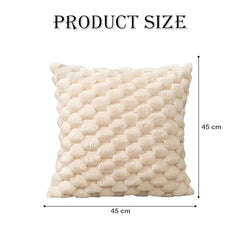MOMISY Corduroy Cushion Throw Pillow Covers, Honeycomb Pattern, 45 x 45 cm, Pack of 2 (Beige)