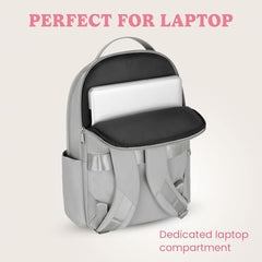 Genie Miami Laptop Backpack for Women (16 Inches) | Modern Office, College & Travel Laptop Backpack | Padded Laptop Sleeve | Rose
