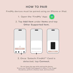 Satechi FindAll Wallet Card, Find My Compatible Tracker, Desert Rose