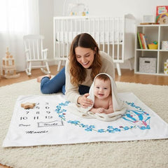 MOMISY Baby Milestone Blanket and Props for Baby's |1 to 12 Months Prop |Baby Bedding |Ac Room Blanket for Summer|Newborn| Infants Winter Blanket(BalloonUnicorn)