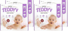 TEDDYY Easy Baby M Size Diaper Tape Style |126 Count (Medium) | 6-11 kgs (Pack of 2) | Quick Absorbency | Extra Super Soft | Anti - Bacterial | Wetness Indicator with Adjustable Grip Tapes