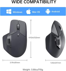 Rapoo MT760L Ergonomic MultiDevice Mouse, Rechargeable, Onboard Memory, Blk