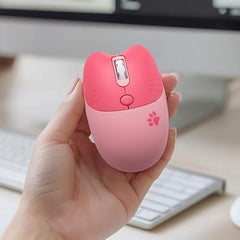 Lomiluskr Cute Cat Wireless Mouse, Lightweight Soundless Mice, 2.4G Wireless Mice, Candy Colors, Kawaii Mouse for Girls and Kids (Purple)