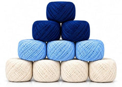 Crochet Cotton Thread Yarn Combo, 10 Rolls for Knitting, Crochet, Embroidery and Craft Making, Soft Decorative Thread for Handmade DIY Projects, Yellow & Green