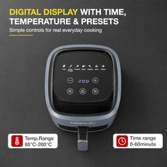 The Better Home Fumato 4.5L Digital Air Fryer, 1500W | Made for Indian Cooking | 7 Smart Presets | 360° Rapid Hot Air | Touchscreen | Viewing Window with Light | Recipe Book | 1-Year Warranty