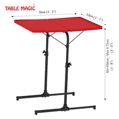 TABLE MAGIC 2.0 Double-Top Multipurpose Laptop Table Mat Finish| Height Adjustable, Foldable, Portable | Work-from-Home Lap Desk (Midnight Black)