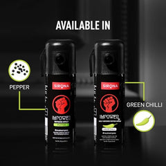 Sirona Impower Pepper Spray Green Chilli for Women | Pack of 1 | Self Defence Spray | Pocket Size Personal Safety Spray | Up to 12 ft Range | Up to 45-Minute Escape Window | Single-Hand Trigger | 18+