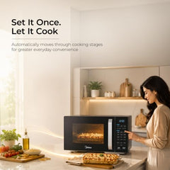 Midea 28 L Convection Microwave oven with Air Fry & Grill (MMOP03XA-ECSEBK) | 326 Auto cook menu | 900W | Child Lock