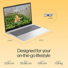 HP 15 Laptop, AMD Ryzen 7 7730U (16GB DDR4,512GB SSD) Anti-Glare, Micro-Edge,15.6''/39.6cm, FHD, Win11, M365 Basic(1yr),Office Home24,Silver,1.59kg,FHD Camera w/Privacy Shutter, Backlit KB, fc0761AU