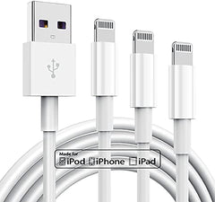 TUMABER 3 Pack MFi Certified iPhone Cable 3Ft, Lightning to USB Cord, 2.4A Fast Charging for iPhone 12/11/11Pro/11Max/X/Xs/Xr/Xs Max/8/7/6/5S/Se, White