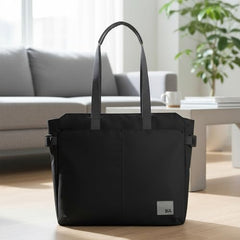 DailyObjects Recycled PET Dual Color Key Tote Bag For Women & Girls | Stylish Ladies Purse for Everyday Essentials | Fits any Laptop Upto 15.6 Inch | Padded Laptop Compartment - (Charcoal-Kelp)