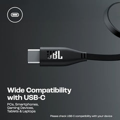 JBL Tune 520C On Ear Type C Wired Headphone, Pure Bass Sound,3-Button Remote with Microphone,Comfort Fit and Foldable Design(Black)