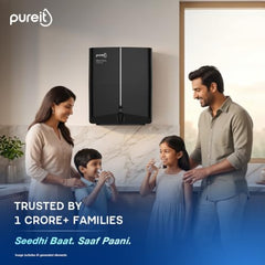 Pureit Wave Plus RO Purifier + Mineral + UV (Black) | Water Purifier for Home | Up to 45% Water Savings | Suitable for Borewell/Tanker/Municipal Supply | Wall Mountable | 7L Storage