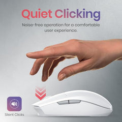 Portronics Toad 36 Wireless Mouse, 2.4GHz, Rechargeable, 6 Buttons, 1600 DPI, Ergonomic Thumb Support, Universal Compatibilty, Built-in-Battery, for Windows/Mac/Android/iOS(White)