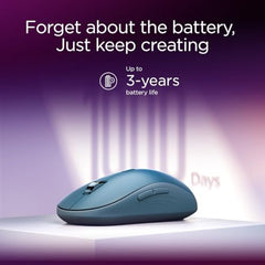 Lenovo Yoga Bluetooth Silent Mouse, 3 Level DPI Adjustment, 36 Month Battery Life, Bluetooth 5.3, 3 Device Paring, Whisper Quiet, Programmable Buttons, Smooth Finish, Luna Grey