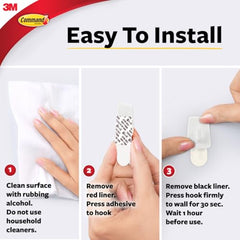 Command Plastic Micro Hooks, White, 3-Hook, 10-Pack