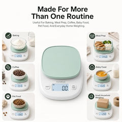 HomeBasic Digital Kitchen Weighing Scale 5kg | Food Weighing Machine, Weight Scale for Food, ±1g Accuracy, Multi-Units (g/oz/lb/ml), Tare Function, Waterproof Platform for Cooking, Baking & Diet