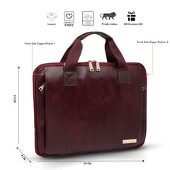 VISMIINTREND Laptop Leather Bag for Man | Coffee Brown