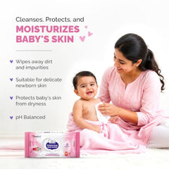 Himalaya Nature Touch Water Wipes for Baby's Sensitive Skin | 72NxPack of 3 | With Organic Coconut Oil | 99% Pure Water | 100% Plant-Based Biodegradable Wipes