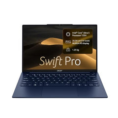 Acer Swift Pro AI PC,Intel Core Ultra 5 Processor 125H,Office 2024 + M365 Basic,16GB LPDDR5 RAM/512 SSD, 35.56cm /14" WUXGA IPS Display, Win 11Home,Blue,1.2Kg,SFP14-55,BL Keyboard,Thin & Light Laptop