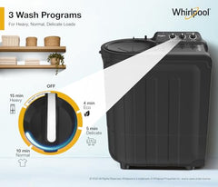 Whirlpool 7.5 Kg 5 Star Magic Clean Semi-Automatic Top Loading Washing Machine (MAGIC CLEAN 7.5 GREY DAZZLE, Fast Drying)