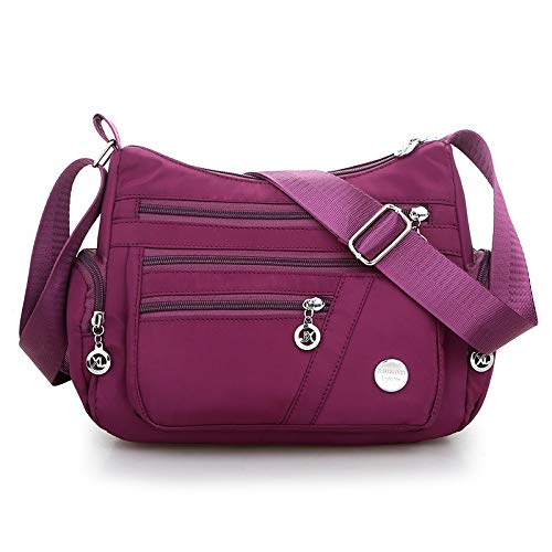 SYGA Women's Small Crossbody Bag, Waterproof Nylon,Sling Bag(Purple)