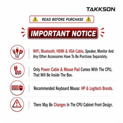 TAKKSON Core i5 Desktop Computer PC | Core i5 4th Gen | 8 GB RAM | 128 GB SSD | HDMI | VGA | Ethernet | HD Graphics | USB 3.0 | Windows 11 Pro & Office