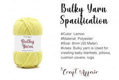 Craft Affair | Bulky Yarn/Blanket Yarn (8mm, 50 Meter, 100 Gram) | Chenille Yarn | for Craft Project: Blood Red