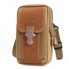1-Piece Phone Bag for Men, Khaki Waist Pack | Mobile Pouch for Daily Casual Outings, Hands-Free Phone Carrying Accessory