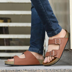 Centrino Sandals for Men | Berkin-Style Slip-On Casual Sandal with Open Toe Design |Lightweight On-Grip Sole for Outdoor Wear|Men Open Toe Buckle Strap Sandals| Summer Slip-On Slipper|Perfect For Monsoon Rainy Season NAVY 13 UK(7313)
