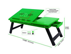 DDS Dream Decor Shoppee Wood Portable Laptop Table Adjustable Height With 1 Drawer (Blue)