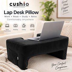 CUSHIO Lap Desk Pillow for Working on Laptop, Reading & Gaming (Grey)