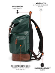 FUR JADEN Vegan Leather Anti Theft Design Casual Laptop Backpack with 15.6 Inch Laptop Pocket