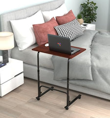 TABLE MAGIC- BADE Multipurpose Laptop Table Mat Finish - Adjustable, Foldable, Portable, Engineered Wood Top with Footrest, Top Size 60 * 45cm (Beige- Wenge)