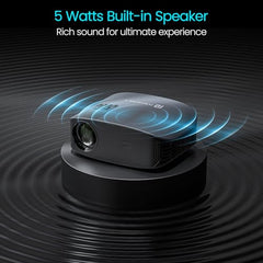 Portronics Beem 450 Smart LED Projector with 1080p Full HD Resolution, Built-in Streaming Apps (Netflix, Prime Video, Hotstar), 4000 Lumens, Screen Mirroring, 3 Watt Speaker, Bluetooth, Wi-Fi (White)