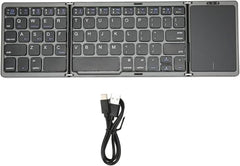 atdaraz B089T Foldable Keyboard, Folding Portable Wireless Keyboard with Touchpad, 64 Keys USB C Computer Keyboard for Laptop Tablet (Black)