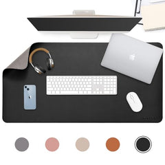 AROPANA Anti-Slip Extended Mouse Pad 90x45cm | PU Vegan Leather Desk Mat | Large Computer Desk Protector Pad with Suede Base for Keyboard, Laptop, Office & Home (Grey)
