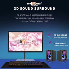Pick Ur Needs RGB Multimedia Speakers High Bass USB Powered Desktop Speakers with Dynamic LED Lights Wired Speakers for PC, Laptop & Gaming