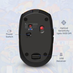 Portronics Toad III Plus Rechargeable Bluetooth Mouse with Bluetooth & 2.4 GHz Wireless Connectivity, Stylish Illustrated Design, 6 Buttons, Soft Silicone Grip for Laptop, PC, Mac (White)