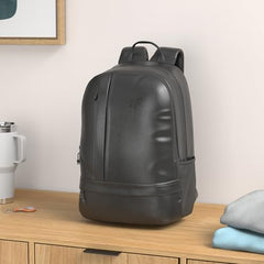 F Gear Burner Black 22L Medium Laptop backpack Fits upto 17" Laptop faux Artificial Leather Water resistant lightweight, Gifts for Men Women Boys Girls Adults, College/School/Tuition/Travel Bag