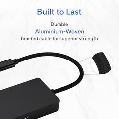 ASUS DC210 8-in-1 USB-C Dock, with 4K@60Hz HDMI 2.1, 100W PD, Gigabit Ethernet, USB-A & USB-C Ports, SD/MicroSD Reader, Braided Cable, – for All Type C Devices- MacBook,Laptop, Black, 2 Year Warranty