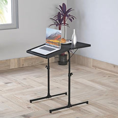 TABLE MAGIC 2.0 Double-Top Multipurpose Laptop Table Mat Finish| Height Adjustable, Foldable, Portable | Work-from-Home Lap Desk (Midnight Black)