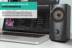 Creative T60 2.0 Compact Hi-Fi Desktop Speakers with Clear Dialog and Surround by Sound Blaster, USB-C Audio, Mic and Headset Ports, Bluetooth 5.0, Up to 60W Peak Power, for Computers and Laptops