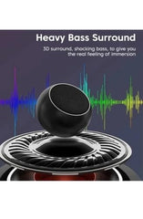 Ultra Mini Wireless Bluetooth Speaker, 5W Portable Round Speaker with Heavy Metal Electroplating, 10M Wireless Range, Rechargeable Battery, Quick Charging & Power Button Control for Smartphones