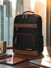 FUR JADEN Laptop Backpack With 15.6 Inch Laptop Compartment | Water Resistant For College School Work for Men & Women | With USB Charging Port